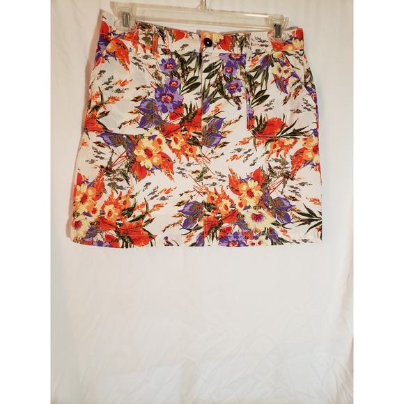 croft & barrow Dresses & Skirts - Women's Croft And Barrow White Floral Skirt Size 12